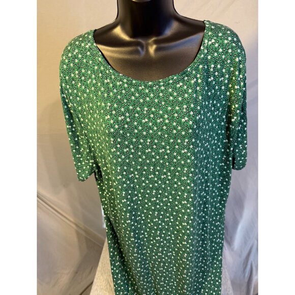 Green Floral Nightgown Gown Sleep Pajamas Womens Plus XXL 2X Lounge - Picture 2 of 2